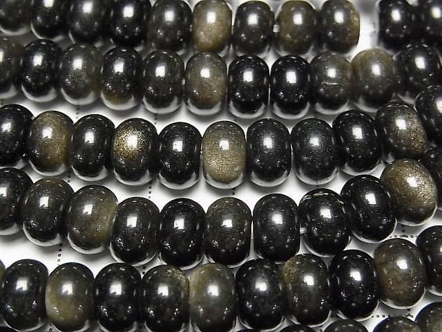 Goldener Obsidian AAA- Rondelle 8x8x5mm 1Strang Perlen (ca. 15 Zoll/36 cm)