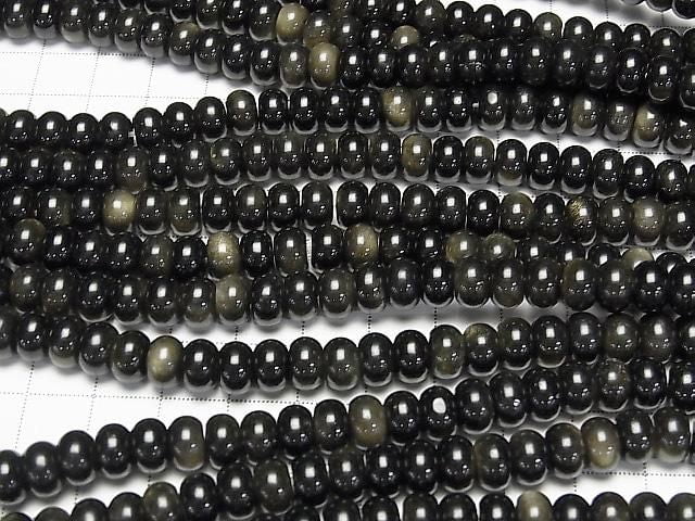 Goldener Obsidian AAA- Rondelle 8x8x5mm 1Strang Perlen (ca. 15 Zoll/36 cm)