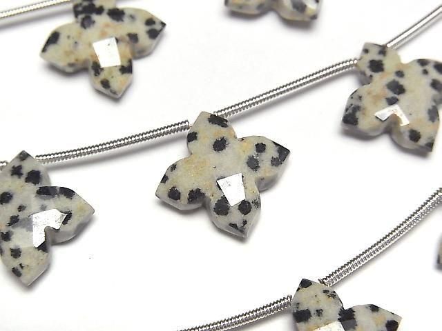 Dalmatiner-Jaspis transformierbare facettierte Quadrate 1Strang Perlen (5Stk)