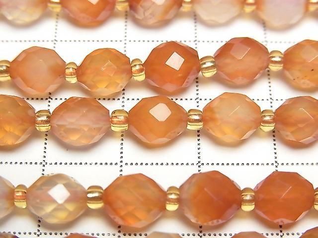 Hochwertig! Gemischter Karneol facettierte Reis 8x6x6mm 1Strang Perlen (ca. 14 Zoll/35 cm)