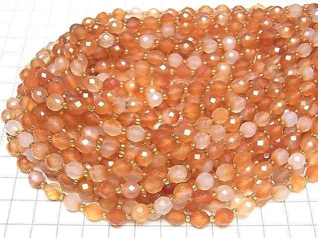 Hochwertig! Gemischter Karneol facettierte Reis 8x6x6mm 1Strang Perlen (ca. 14 Zoll/35 cm)