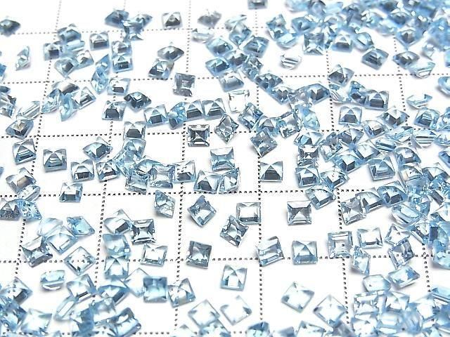 Hochwertiger Schweizer blauer Topas AAA lose Steine quadratisch facettiert 3x3mm 5Stk