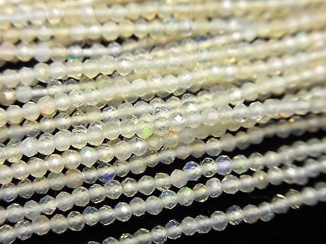 Hochwertiger äthiopischer Opal AA++ facettierte Runde 2mm 1 Strang Perlen (ca. 30 cm/12 Zoll)
