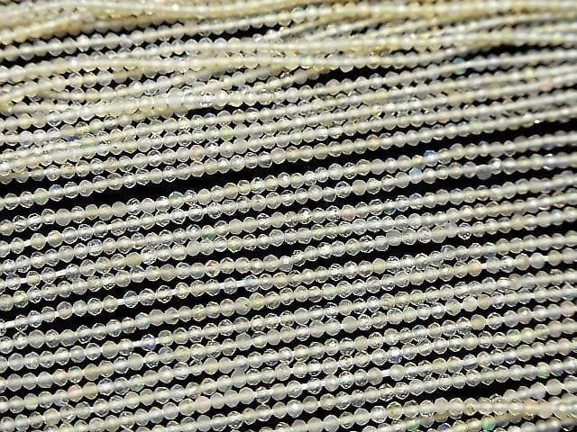 Hochwertiger äthiopischer Opal AA++ facettierte Runde 2mm 1 Strang Perlen (ca. 30 cm/12 Zoll)