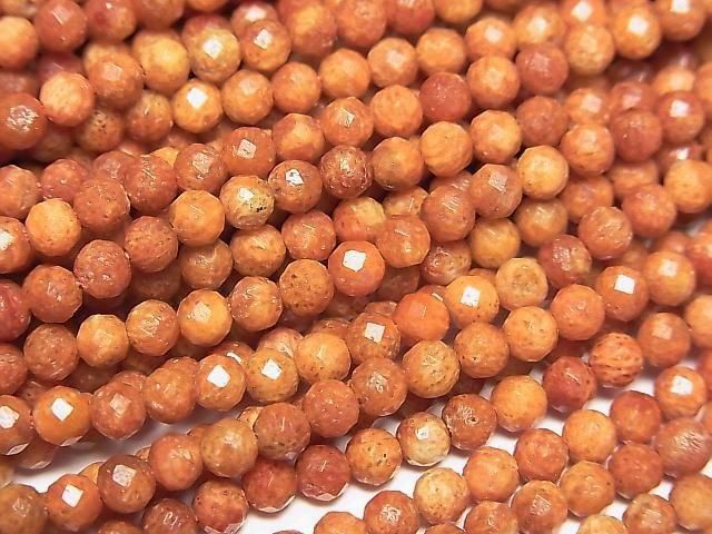 High Quality! Sponge Coral Faceted Round 3.5mm 1strand beads (approx. 15 inches/36 cm)