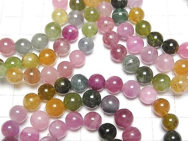 Multicolor Turmalin AAA- Rund 7,5-8,5mm Armband