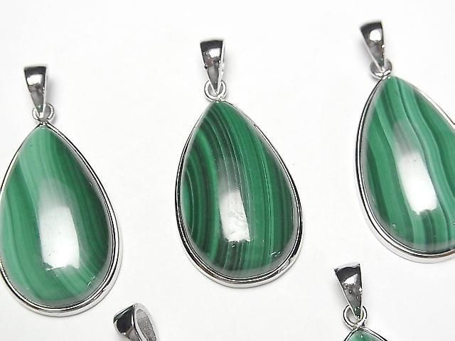 Malachit AAA Tropfenform Anhänger 25x16mm Silber925 1 Stück