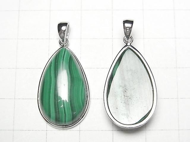 Malachit AAA Tropfenform Anhänger 25x16mm Silber925 1 Stück