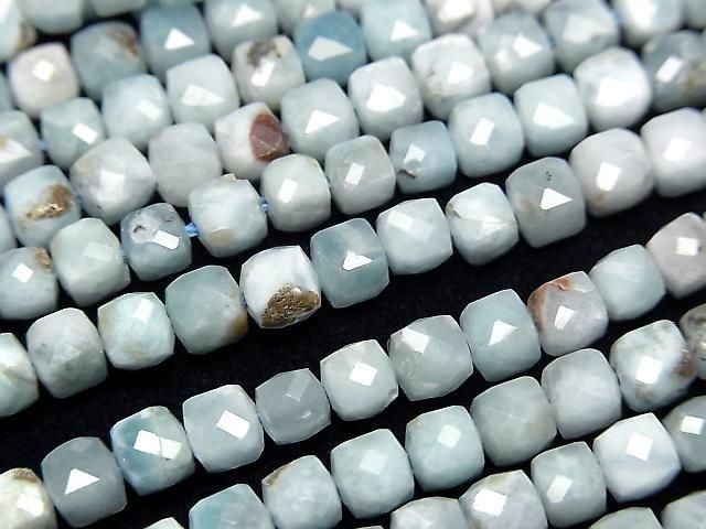 Hochwertig! Larimar Pectolith AA+ Würfelform 4x4x4mm 1/4-1Strang-Perlen (ca. 15 Zoll/37 cm)
