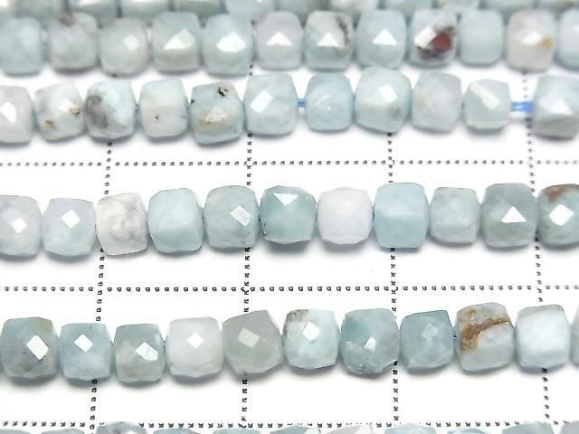 Hochwertig! Larimar Pectolith AA+ Würfelform 4x4x4mm 1/4-1Strang-Perlen (ca. 15 Zoll/37 cm)