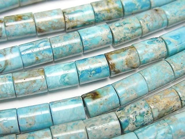 Light Blue Kaolinite Tube 8x6x6mm 1strand beads (approx. 15 inches/38 cm)
