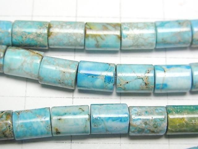 Light Blue Kaolinite Tube 8x6x6mm 1strand beads (approx. 15 inches/38 cm)