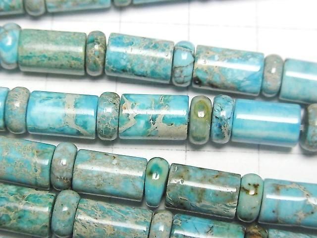 Light Blue Kaolinite Rondelle & Tube 1strand beads (approx. 15 inches/38 cm)