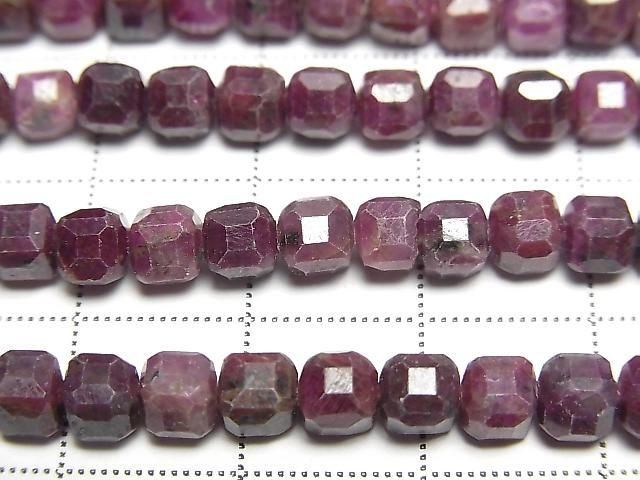 Hochwertig! Lila Saphir AA Würfelform 5x5x5mm Halb- oder 1Strang-Perlen (ca. 15 Zoll/38 cm)