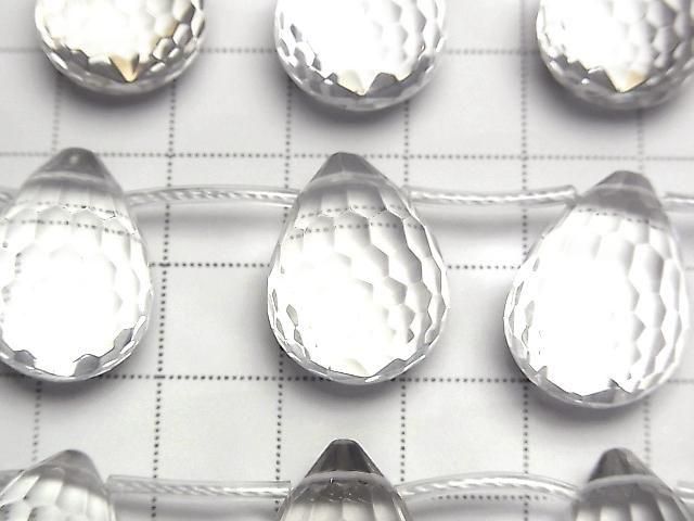 Kristall AAA Tropfen facettierte Briolette 20x15x15mm Halb- oder 1Strang-Perlen (7 Stück)