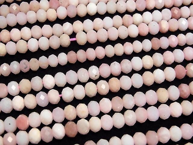 Hochwertig! Rosa Opal AA++ facettierte Knopf-Rondelle 6x6x4mm halbe oder 1 Strang Perlen (ca. 15 Zoll/37 cm)
