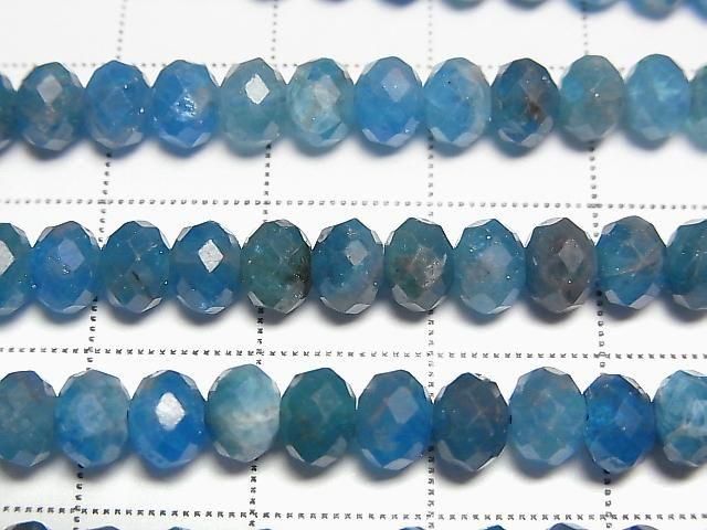 Hochwertig! Blauer Apatit AA++ facettierte Knopf-Rondelle 6x6x4mm 1 Strang Perlen (ca. 15 Zoll/37 cm)