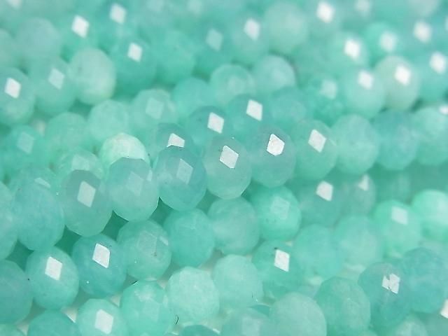 Hochwertig! Amazonit Silica AA++ facettierte Knopf-Rondelle 5,5x5,5x4,5mm 1 Strang Perlen (ca. 15 Zoll/37 cm)