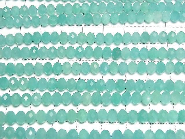 Hochwertig! Amazonit Silica AA++ facettierte Knopf-Rondelle 5,5x5,5x4,5mm 1 Strang Perlen (ca. 15 Zoll/37 cm)