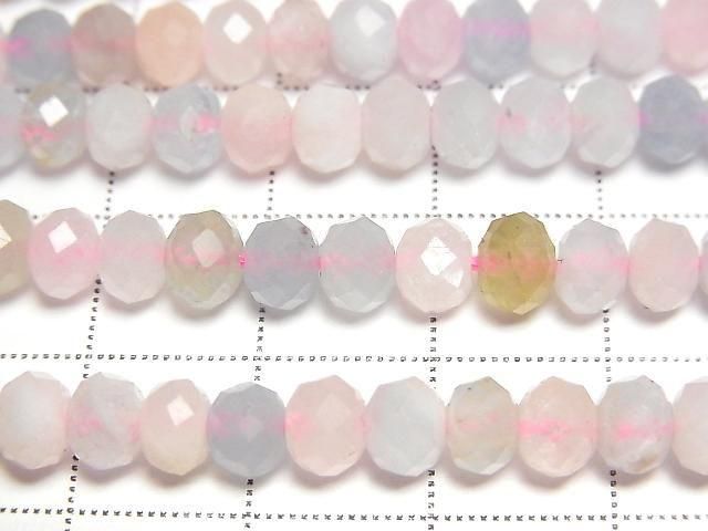 High Quality! Beryl Mix (Multicolor Aquamarine) AA++ Faceted Button Rondelle 6x6x4mm 1strand beads (approx. 15 inches/37 cm)