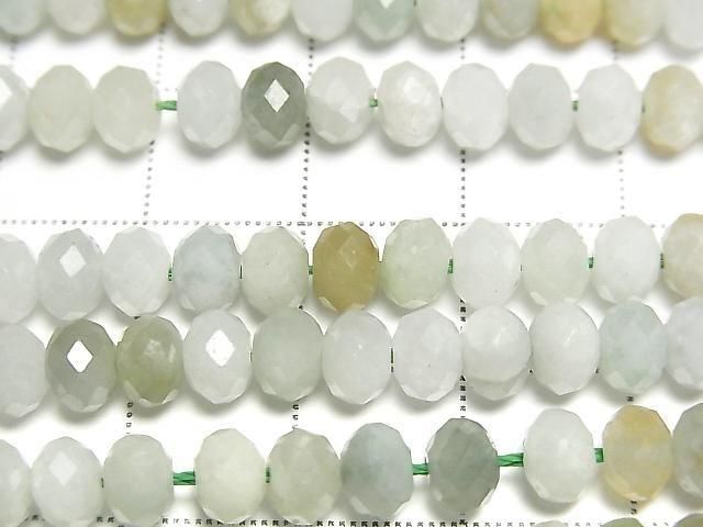 Hochwertig! Burmesischer Jadeit AA+ facettierte Knopf-Rondelle 6x6x4mm 1 Strang Perlen (ca. 15 Zoll/37 cm)