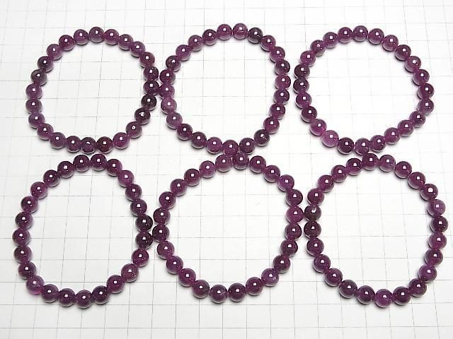 Lila Saphir AA++ Rund 8mm Armband
