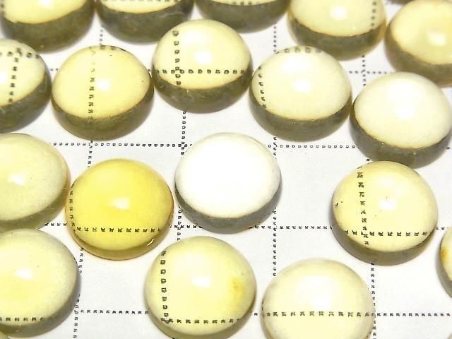 Gelber Bernstein Rund Cabochon 12x12mm 2 Stück