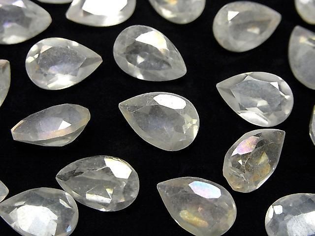 Aqua Kristall AAA- Lose Steine Tropfenform Facettiert 12x8mm 2 Stück