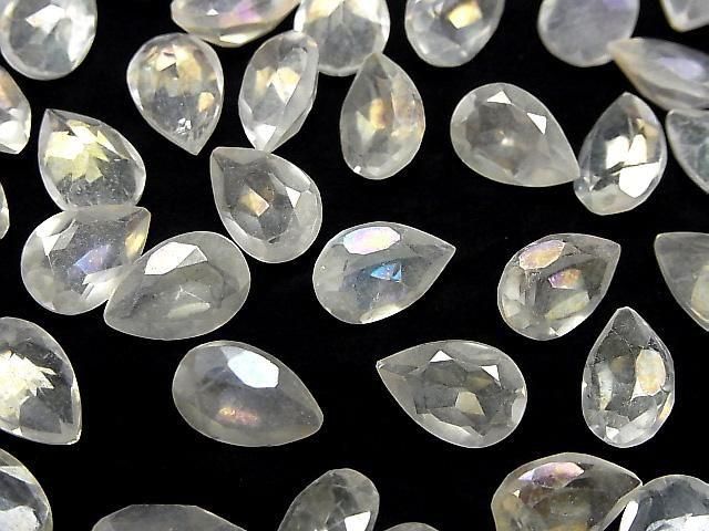 Aqua Kristall AAA- Lose Steine Tropfenform Facettiert 12x8mm 2 Stück