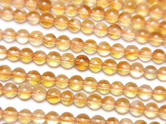 幻影黃水晶 AA+ 圓珠 4.5mm 1串珠子 (約 15 英寸/36 公分)