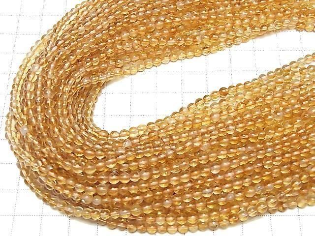 幻影黃水晶 AA+ 圓珠 4.5mm 1串珠子 (約 15 英寸/36 公分)
