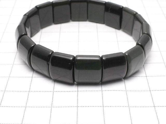 Regenbogenobsidian AAA 2-Loch Rechteck 14x11x5,5mm 1 Strang Perlen (Armband)