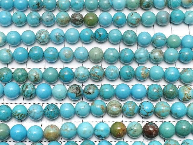 Magnesite Turquoise Round 8mm 1strand beads (aprx.14inch/35cm)