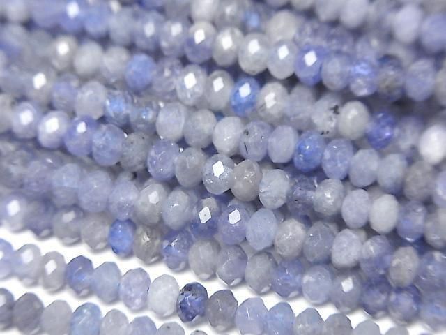 Hochwertig! Tansanit AA++ Facettierte Knopf-Rondelle 4x4x3mm halb oder 1strang Perlen (ca. 15 Zoll/37 cm)