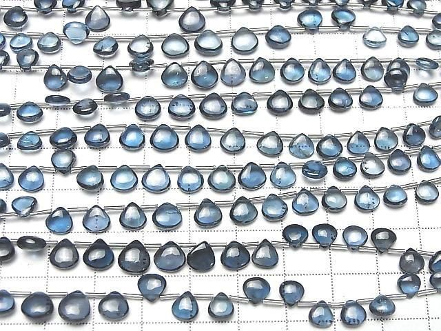 Hochwertiger London Blue Topas AAA Kastanie (Glatt) Halb oder 1 Strang Perlen (ca. 8 Zoll/20 cm)