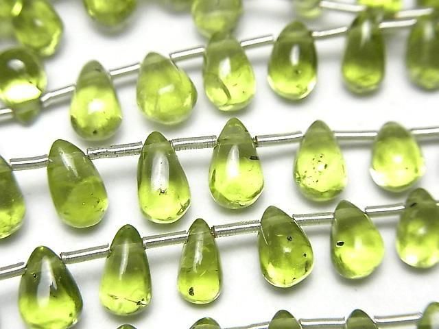 Hochwertiger Peridot AA++ Tropfen (Glatt) halb oder 1 Strang Perlen (30 Stück)