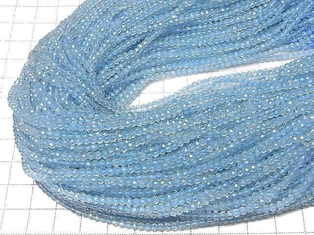 High Quality! Sky Blue Topaz AAA- Faceted Round 3mm Half or 1strand beads (approx. 12 inches/30 cm)