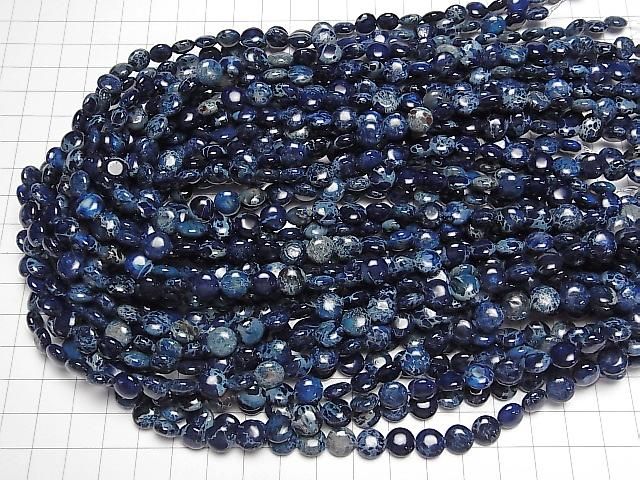 Marine Kaolinit Münze 8x8mm 1strang Perlen (ca. 15 Zoll/38 cm)