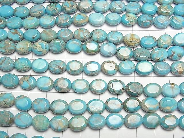 Hellblauer Kaolinit Oval 10x8mm 1strang Perlen (ca. 15 Zoll/37 cm)