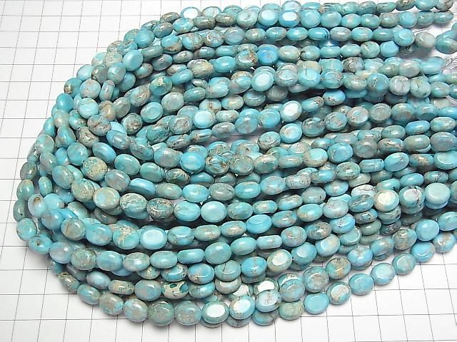 Hellblauer Kaolinit Oval 10x8mm 1strang Perlen (ca. 15 Zoll/37 cm)