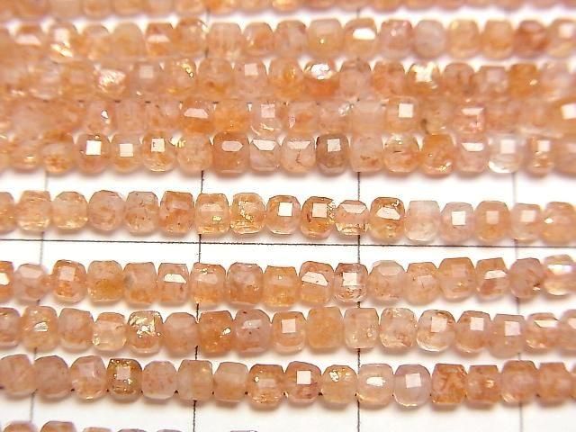 Hochwertig! Sonnenstein AAA- Würfelform 2x2x2mm 1strang Perlen (ca. 15 Zoll/37 cm)