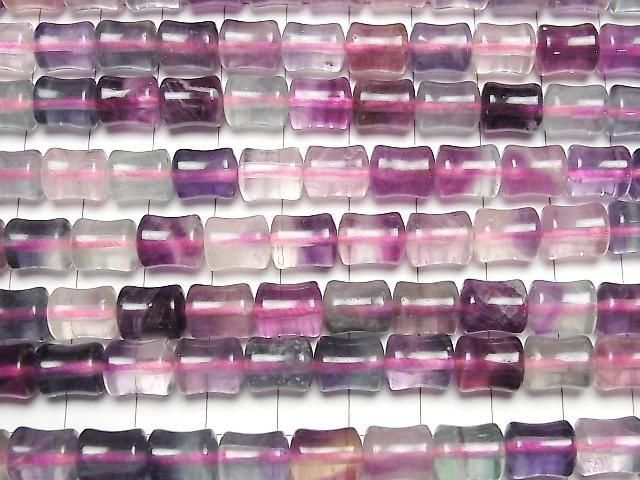 Multicolor Fluorit AAA- Bambus 9x8x8mm halbe oder 1 Strang Perlen (ca. 15 Zoll/36 cm)