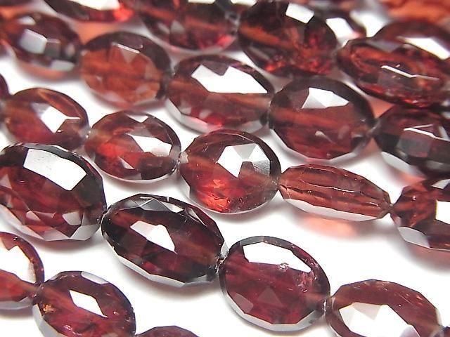Hochwertiger Mosambik Granat AAA- facettierte ovale halbe oder 1 Strang Perlen (ca. 7 Zoll/18 cm)