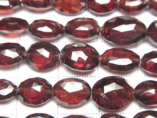 Hochwertiger Mosambik Granat AAA- facettierte ovale halbe oder 1 Strang Perlen (ca. 7 Zoll/18 cm)