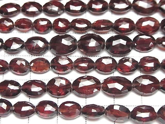 Hochwertiger Mosambik Granat AAA- facettierte ovale halbe oder 1 Strang Perlen (ca. 7 Zoll/18 cm)
