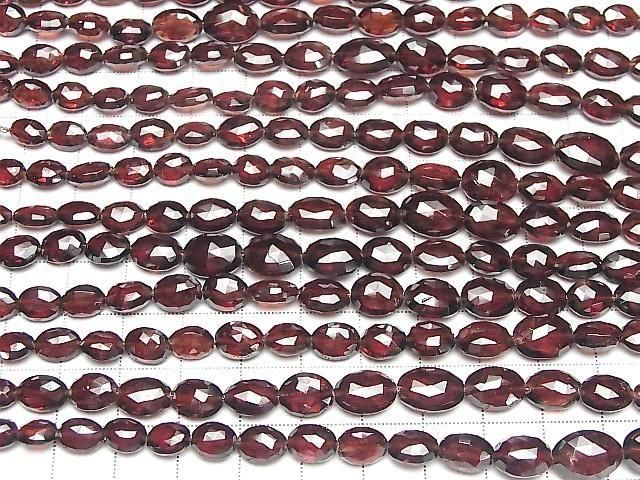 Hochwertiger Mosambik Granat AAA- facettierte ovale halbe oder 1 Strang Perlen (ca. 7 Zoll/18 cm)
