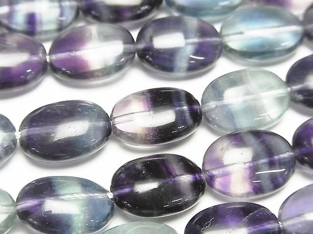 Mongolischer mehrfarbiger Fluorit AAA Oval 14x10mm Halb- oder 1strang Perlen (ca. 15 Zoll/36 cm)