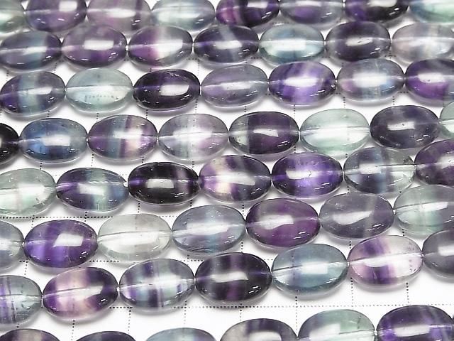 Mongolischer mehrfarbiger Fluorit AAA Oval 14x10mm Halb- oder 1strang Perlen (ca. 15 Zoll/36 cm)