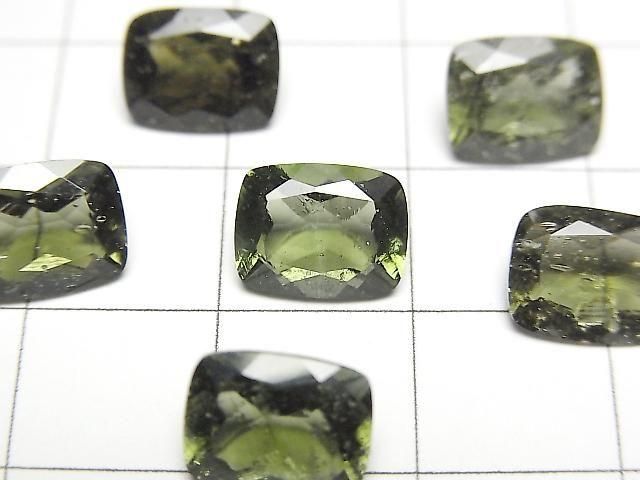 Hochwertiger Moldavit AAA Lose Steine Rechteck Facettiert 9x7mm 1 Stück
