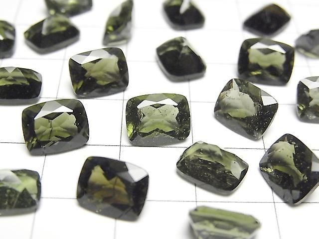 Hochwertiger Moldavit AAA Lose Steine Rechteck Facettiert 9x7mm 1 Stück